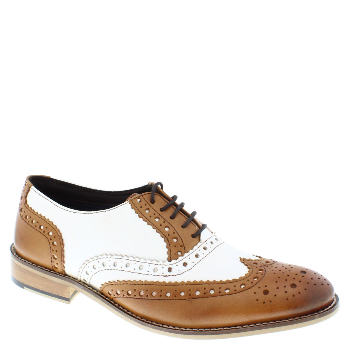 Frank James Redford Men's Leather Wingtip Formal Gatsby Brogue Shoes