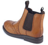 Frank James Wrexham Kids Leather Pull On Brogue Chelsea Boots