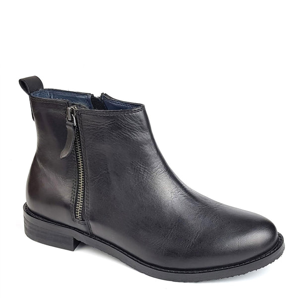 Frank James Newbury Women's Leather Zip Up Chelsea Boots