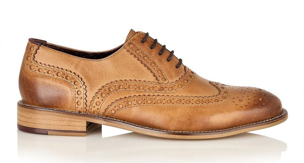 London Brogues Men's Leather Lace Up Wingtip Gatsby Brogues