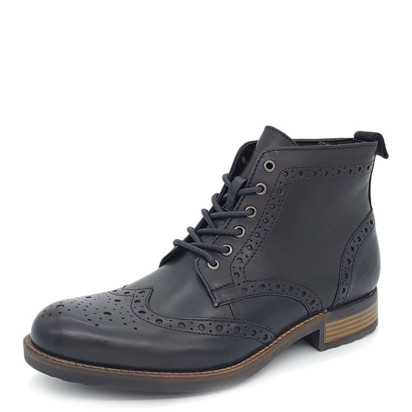 HX London Kingston Brogue Lace Up Leather Boots