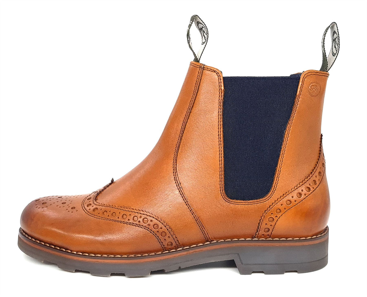 Frank James Boughton Men's Leather Pull On Chelsea Dealer Boots