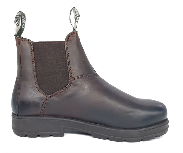 Frank James Braunton Men's Greasy Brown Pull On Chelsea Boots