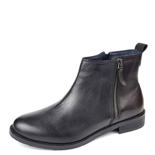 Frank James Newbury Women's Leather Zip Up Chelsea Boots