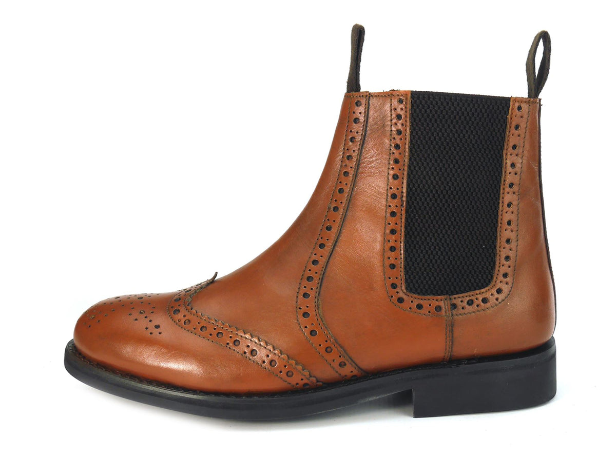 Frank James Benchgrade Evesham Leather Welted Chelsea Brogue Dealer Boots