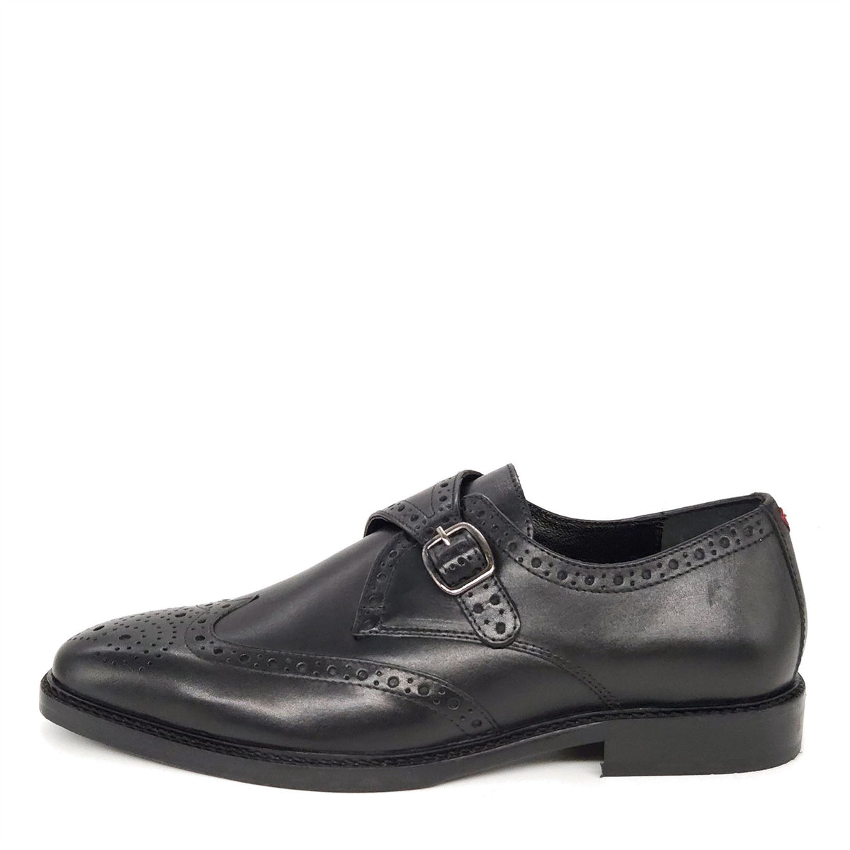 HX London Barnet Monk Strap Brogue Leather Shoes