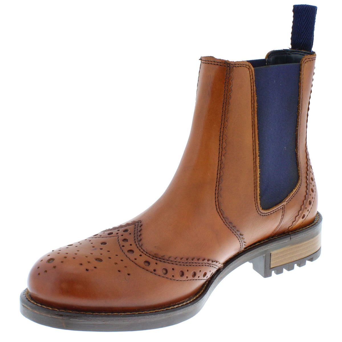 Frank James Fulham Men's Leather Brogue Chelsea Boots