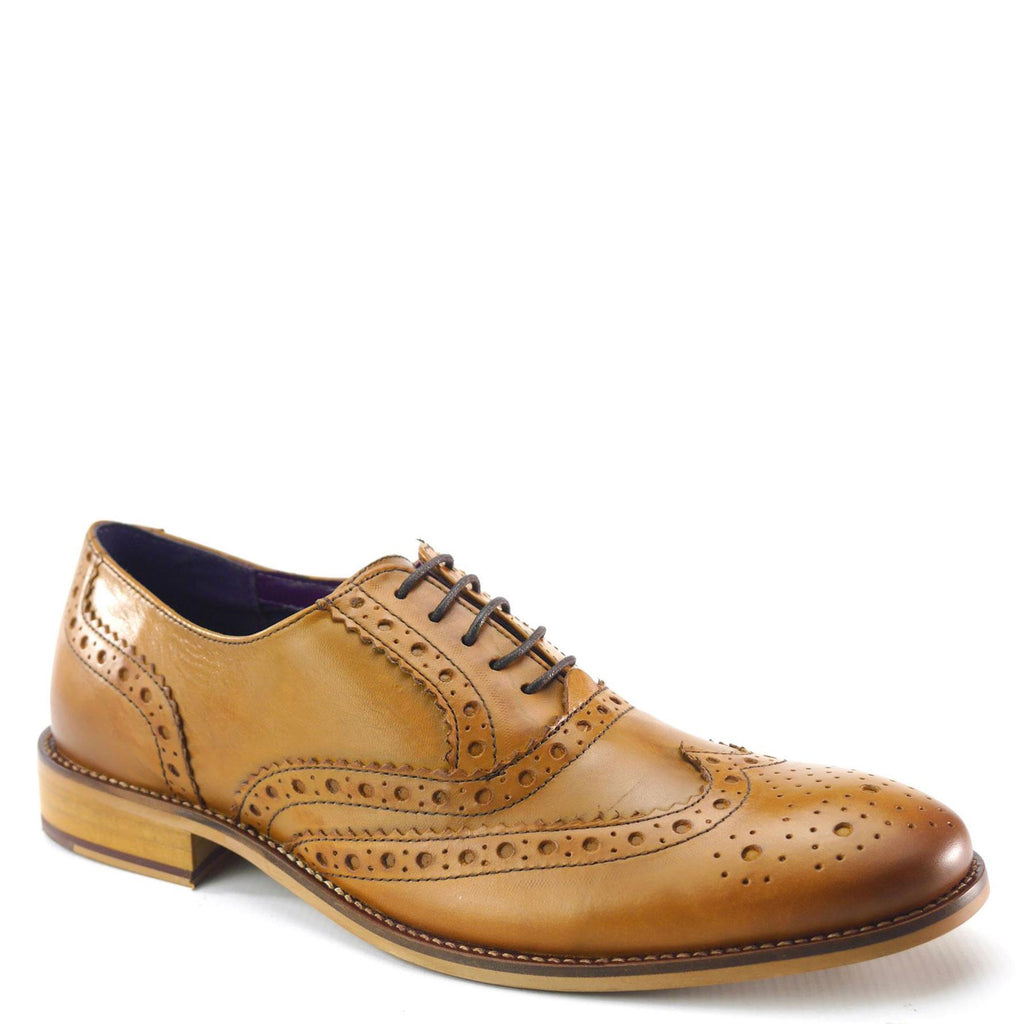 Frank James Redford Men's Leather Wingtip Formal Gatsby Brogue Shoes