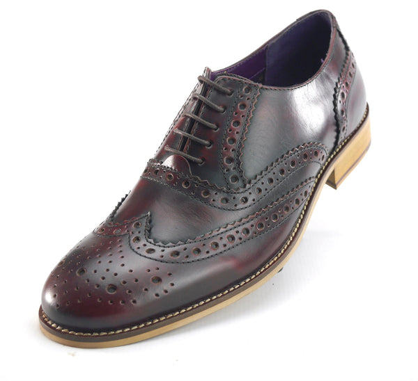 Frank James Redford Men's Leather Wingtip Formal Gatsby Brogue Shoes