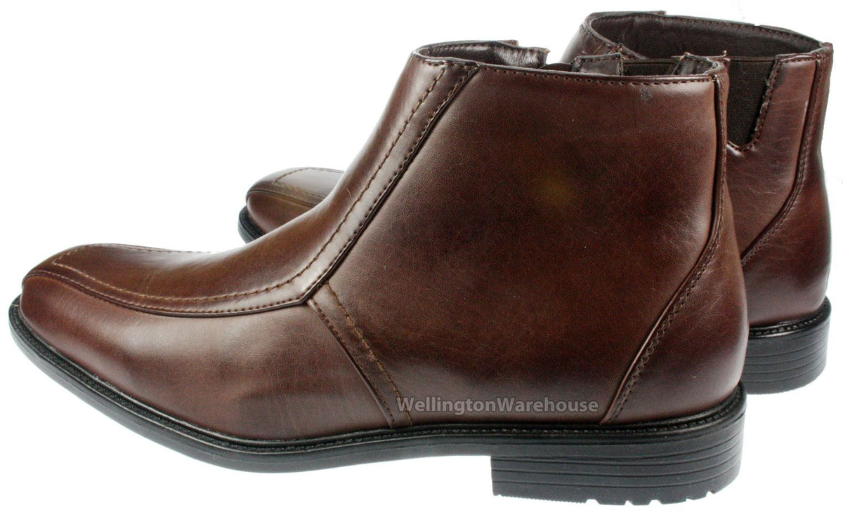 US Brass Johnson Men's Zip Up Ankle Chelsea Boots