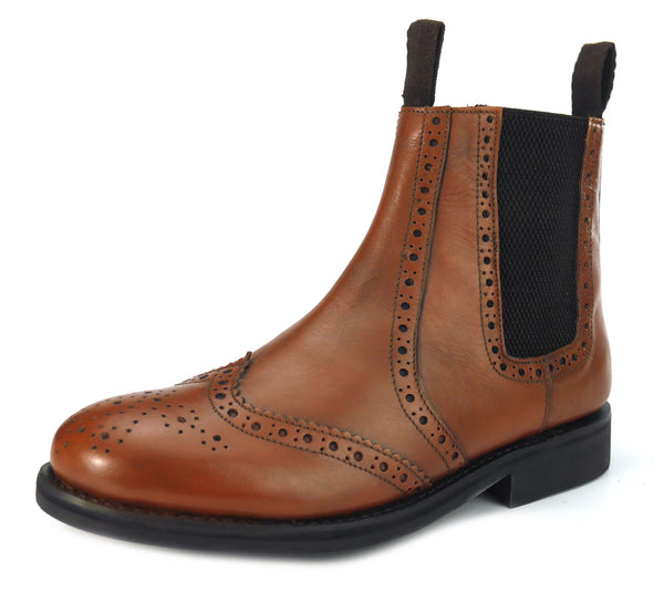 Frank James Benchgrade Evesham Leather Welted Chelsea Brogue Dealer Boots