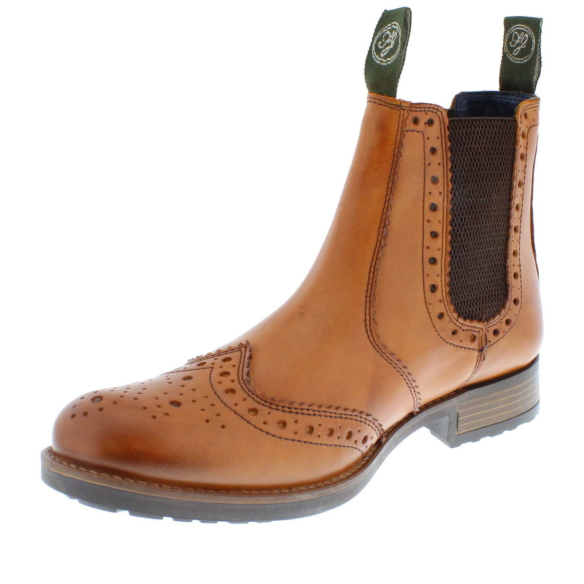 Frank James Chepstow Men's Leather Brogue Chelsea Dealer Cleated Sole Boots