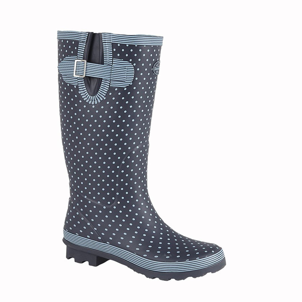 Stormwells Polka Dot Ladies Strap & V-Gusset Wellingtons