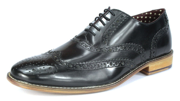 London Brogues Men's Leather Lace Up Wingtip Gatsby Brogues