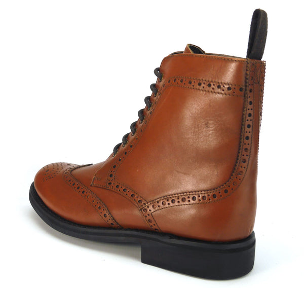 Frank James Benchgrade Cotswold Leather Welted Lace Up Brogue Dealer Boots