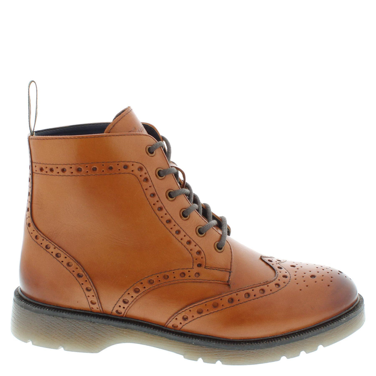 Frank James Men's Hammersmith Tan Lace Up Cushioned Sole Brogue Boots